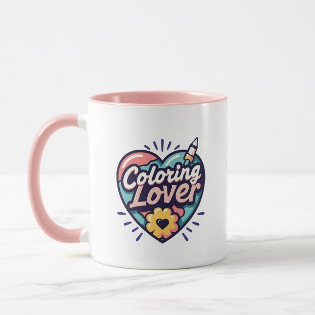 Coloring Lover Mug – Funny Personalized Gift Tasse (Links)