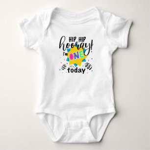 Colorous First Birthday Baby Jersey Bodysuit Baby Strampler