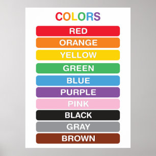 Colors Classroom Early Learning Poster