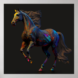 Colors Horse, Abstract Colors , Art Print Wall Poster