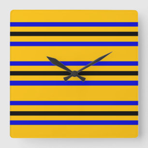 Colors of Barbados Flag Quadratische Wanduhr
