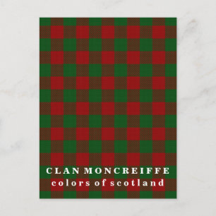 Colors of Scotland Clan Moncreiffe Tartan Postkarte