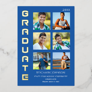 Colors Royal Blue Graduate Multi Foto Mix Folieneinladung