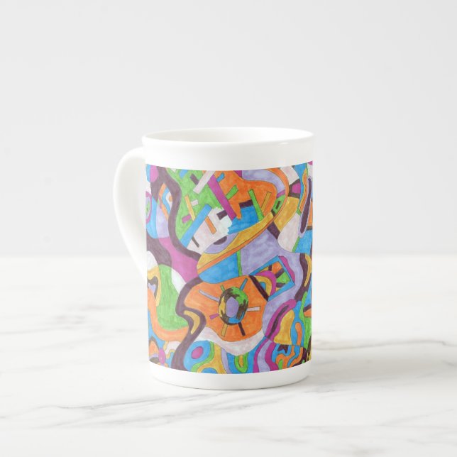 "Colorscape" Abstrakte Kunst Prozellantasse (Vorderseite Links)