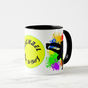 Colorsplash Breakdancer personalisierter Becher Tasse