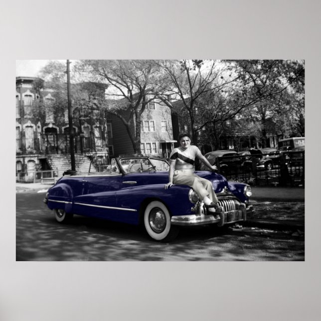 Colorsplash Woman Buick Roadmaster Car Auto der 19 Poster (Vorne)
