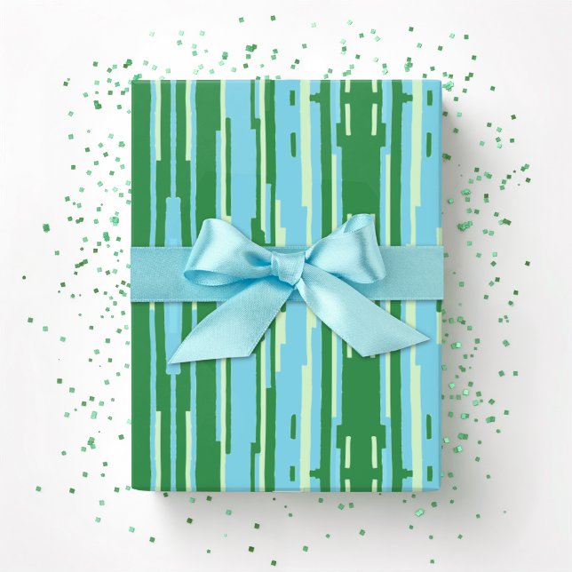 Colorstack Ikat in Grün und Aqua Geschenkpapier (Von Creator hochgeladen)