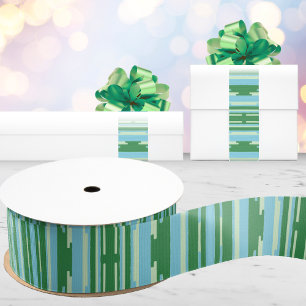 Colorstack Ikat in Grün und Aquamarin Ripsband
