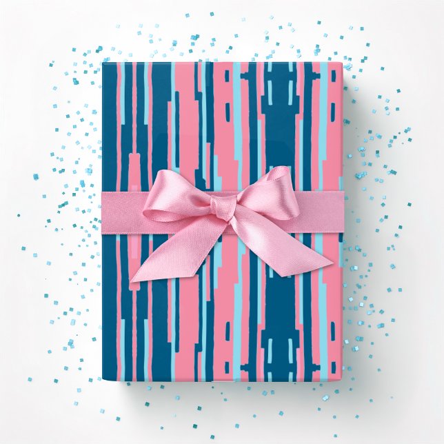 Colorstack Ikat in Pink and Aqua Geschenkpapier (Von Creator hochgeladen)