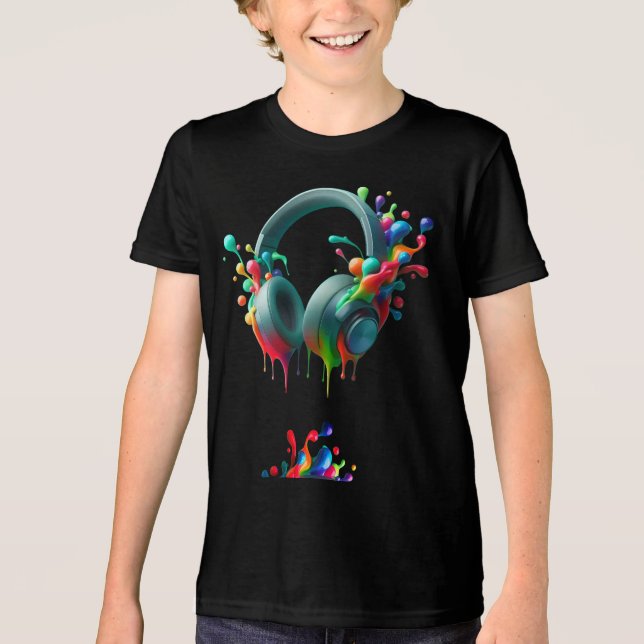 Colorul HeadPhone Tri-Blend Shirt (Vorderseite)