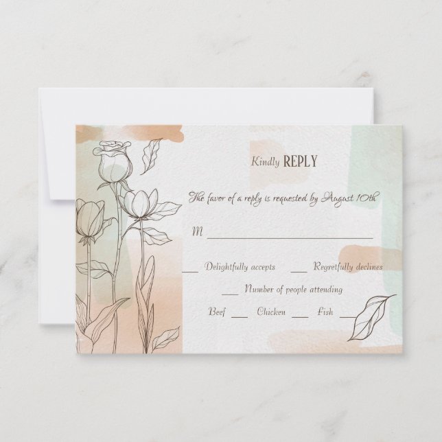 Colorwash Floral RSVP-Karte RSVP Karte (Vorderseite)