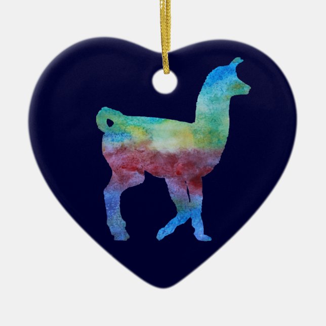Colorwashed Lama Keramikornament (Vorne)
