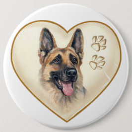 COLOSSAL 6 inch German Shepherd Button Button