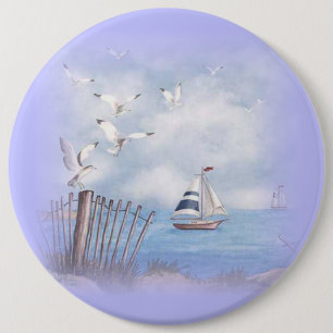 COLOSSAL Beach Scene, 6 inch Backpack Buttons