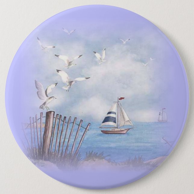 COLOSSAL Beach Scene, 6 inch Backpack Buttons (Vorderseite)