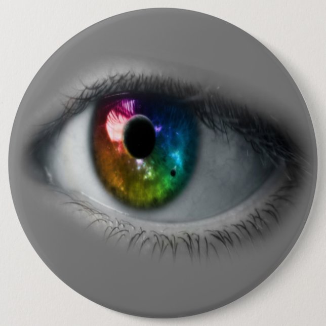 COLOSSAL Rainbow Eyeball, 16-Zoll-Buttone Button (Vorderseite)