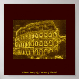 Colosseo Neon Color Art Poster