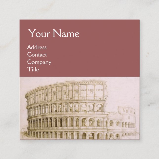 COLOSSEUM/Antike Architektur, Architektur Quadratische Visitenkarte (Vorderseite)