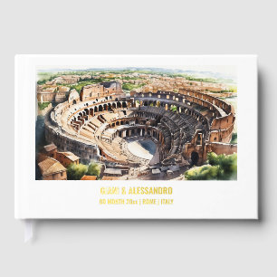 Colosseum Aquarell Rom Hochzeitsziel DIY Gästebuch