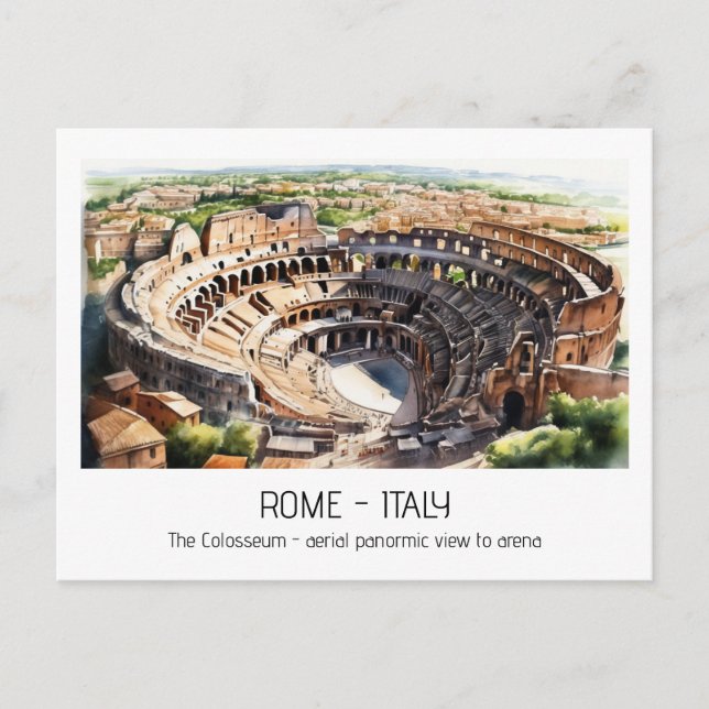 Colosseum Aquarellantenansicht Rom momento Postkarte (Vorderseite)