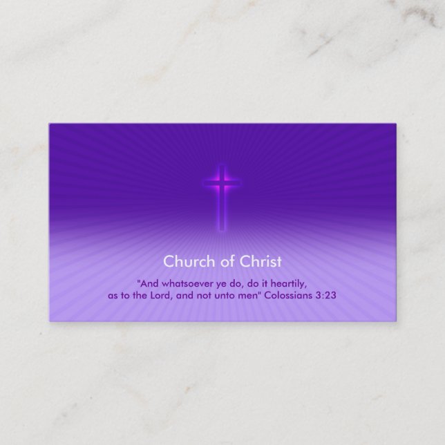 Colossians 3; 23% pipe% christliches Kruzifix Visitenkarte (Vorderseite)