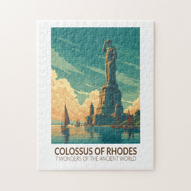 Colossus of Rhodes Seven Wonders of the World Art (Vertikal)