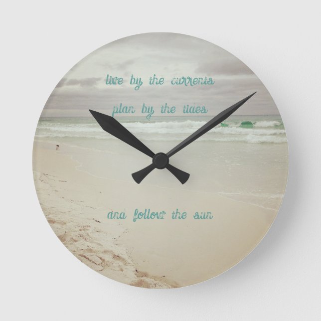 Colour Beach Life Wisdom Runde Wanduhr (Vorderseite)