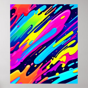 Colour Burst: Abstrakter Fluss Poster