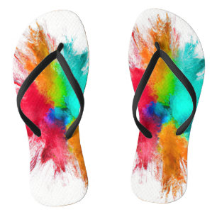 Colour Burst Center Art Flip Flops