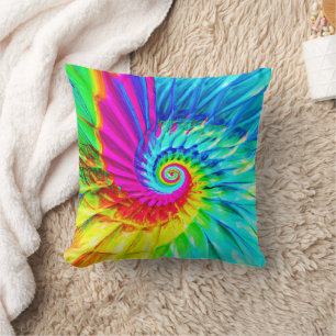 Colour Burst Spiral Muster Kunst Kissen