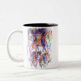 Colour Curls Zwei-Tone-Kaffee-Tasse Zweifarbige Tasse