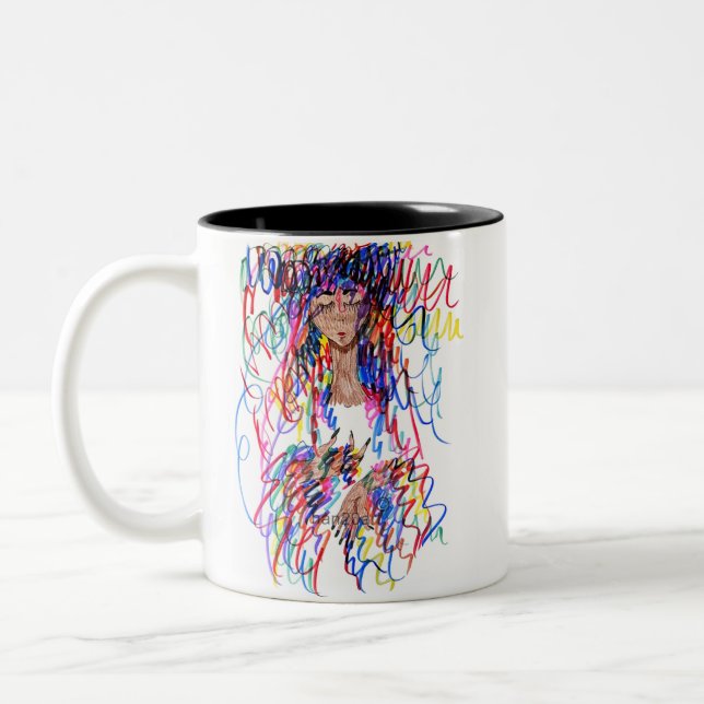 Colour Curls Zwei-Tone-Kaffee-Tasse Zweifarbige Tasse (Links)