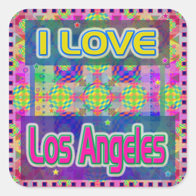 Colour Fest: "I LIEBE Los Angeles" Aufkleber (Vorderseite)