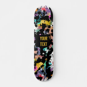 colour my life / Farbklekse Black Ink + TEXT Skateboard