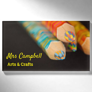 Colour Pencies Art & Craft Lehrer Name & Thema Namenschild