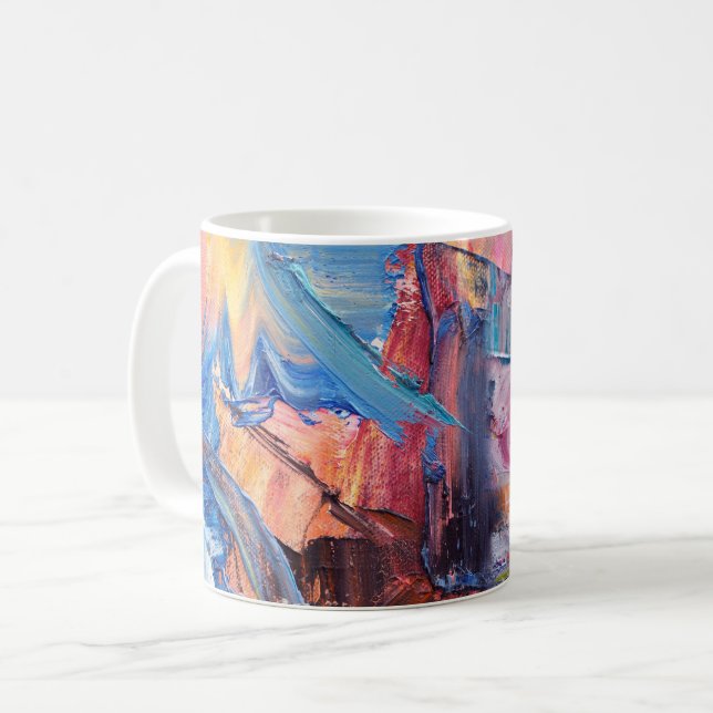 Colour Rush Abstract Oil Paint Mug Kaffeetasse (Vorderseite Links)