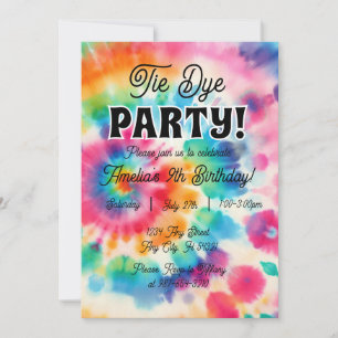 Colour Splash : Tie Dye Invitation Anniversaire