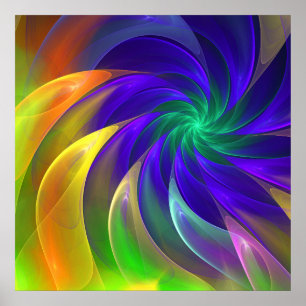 Colour swing, fractal abstract art poster