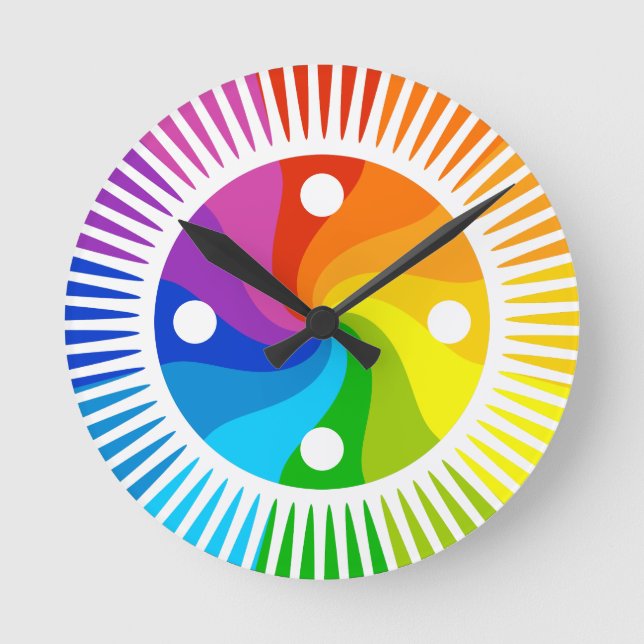 Colour Wheel Runde Wanduhr (Vorderseite)