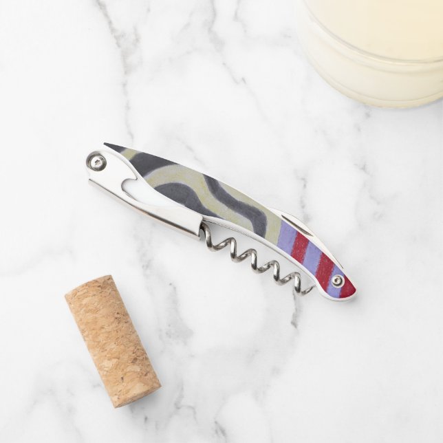 Coloured Waves Corkscrew Kellnermesser (Vorderseite)