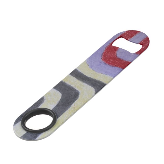 Coloured Waves Stainless Steel Bottle Opener (Devant angulaire)