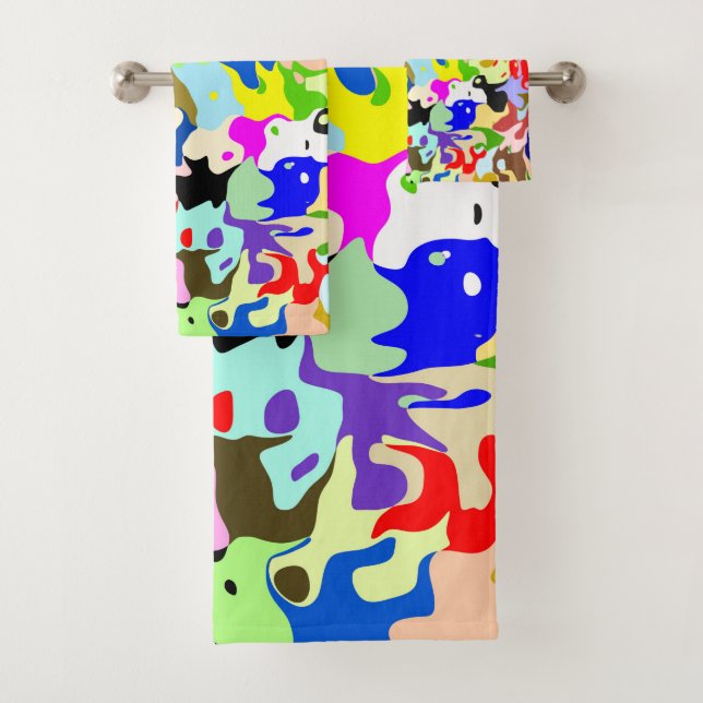 Colourful Abstract Art Design Badhandtuch Set (Insitu)
