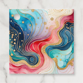 Colourful Abstract Ink Art Gift Tags Geschenkanhänger