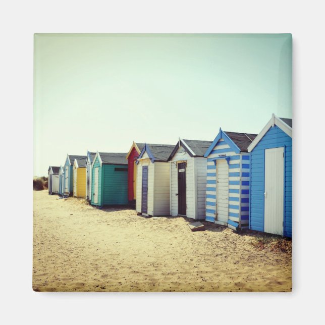 Colourful Beach Huts In the Sun Magnet (Vorne)