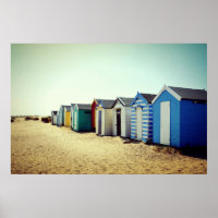 Colourful Beach Huts In the Sun