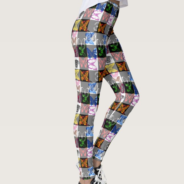 Colourful Butterfly Plaid Tartan Check Design  Leggings (Von Creator hochgeladen)