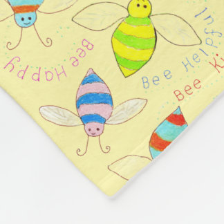 Colourful Buzzy Bee Fleecedecke