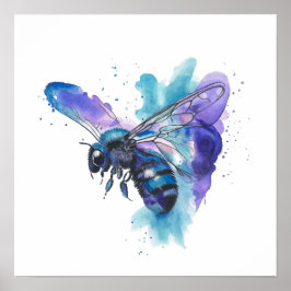 Colourful cat watercolor artwork poster