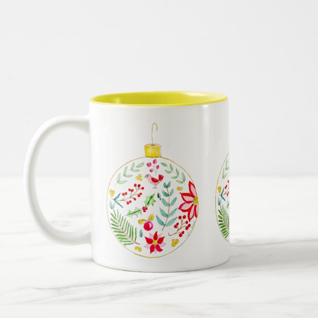 Colourful Christmas Ornament Zweifarbige Tasse (Links)