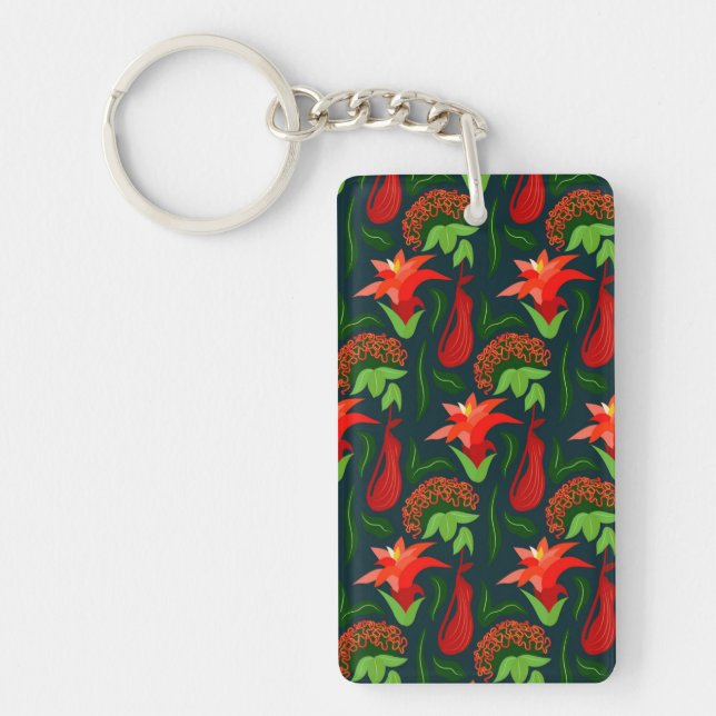 Colourful Exotic Flowers Leaves Pattern-23187 (Devant)